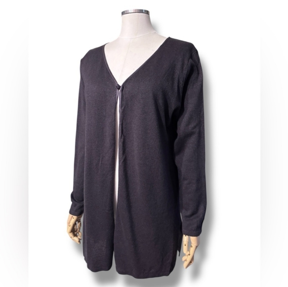 LOOSE THREADS by VIRGINIA MORENO Silk Cashmere Single Button Cardigan VINTAGE